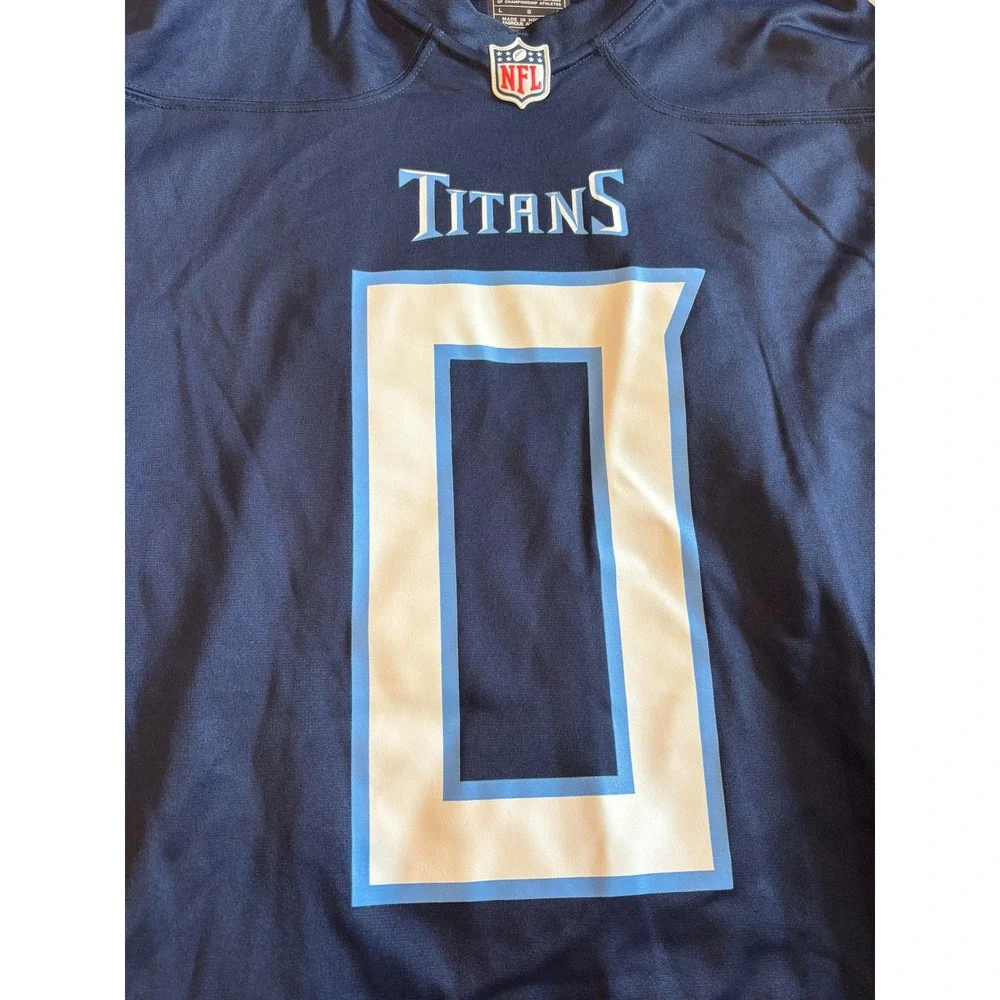 Nike NFL Tennessee Titans Calvin Ridley 0 Jersey Navy Blue Mens Size Large